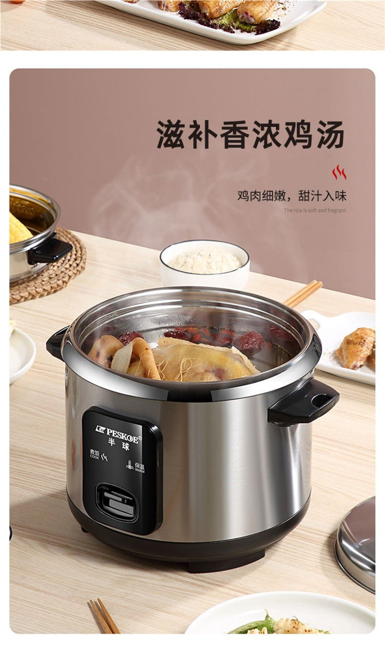316Stainless Steel Old-fashioned Rice Cooker Household Small Steaming and Cooking1-2-3-4-6People5L Porridge and Soup Cooker