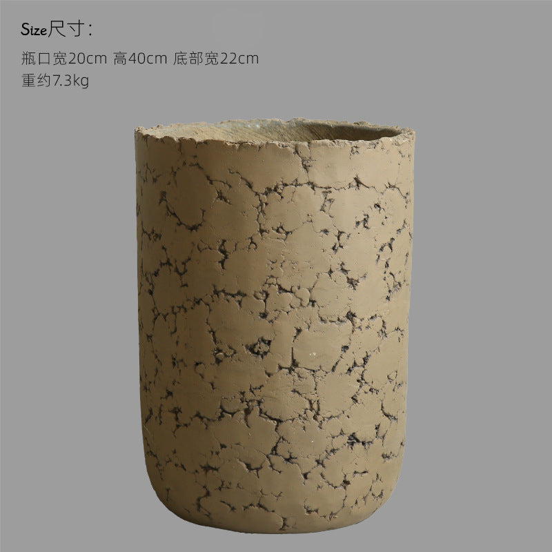 Silent Wind Cement Vase Flower Pot Indoor Living Room Desktop Decoration Entrance TV Cabinet Homestay Soft Decoration Flower Arrangement Ornament