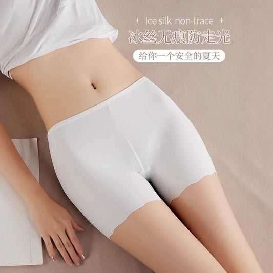 Safety Shorts Ice Silk Women Seamless Underwear Summer New Lace Anti-Exposure Thin Wave Three-Quarter Leggings Wholesale