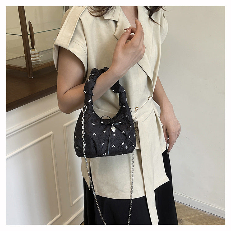 Korean Style Fashion Handbag for Women2025New Bow Crossbody Bag Versatile Parent-Child Cute Children's Bag