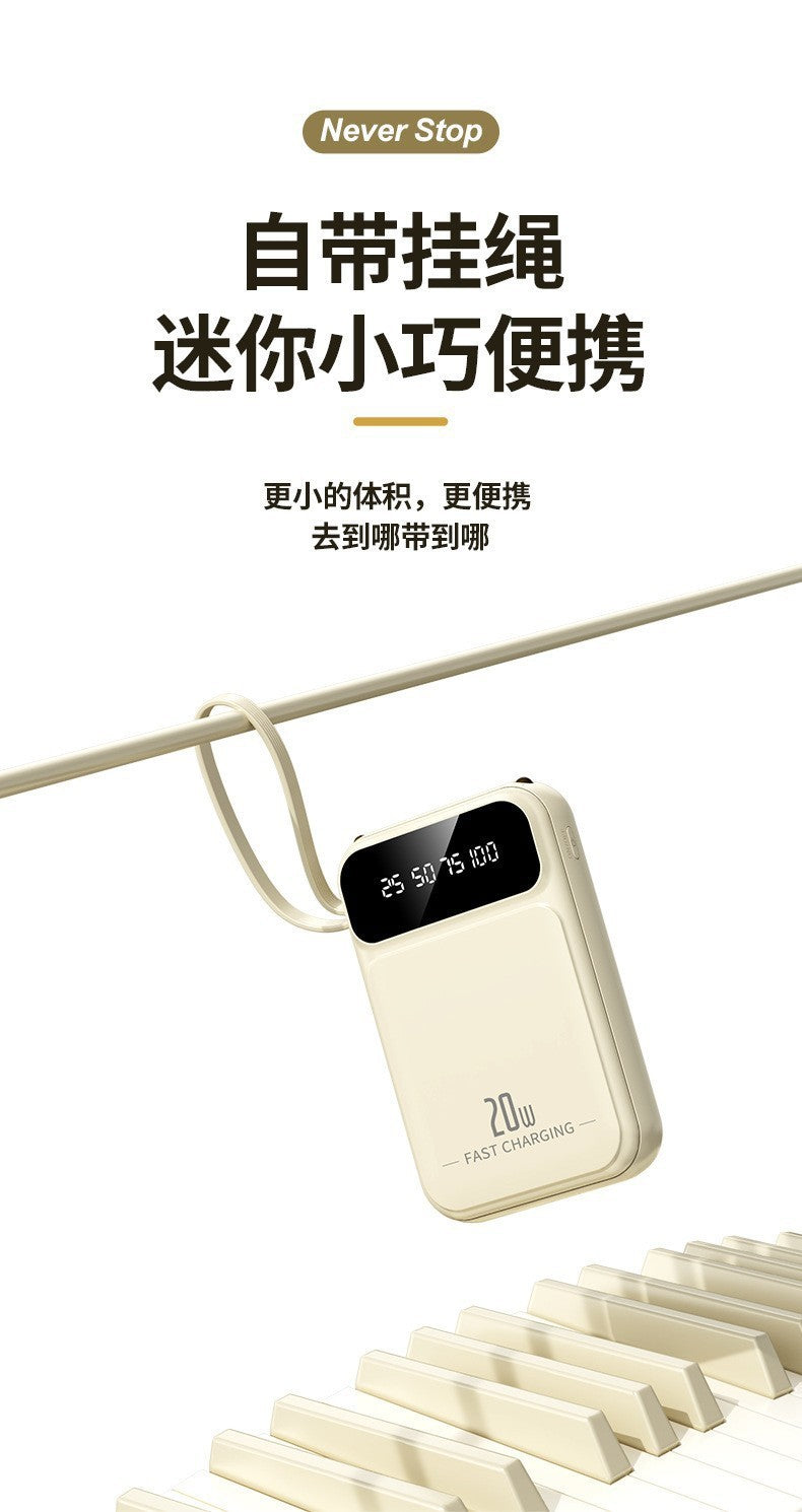 3C Certified Power Bank with Cable20000mAh large capacity portable power bank suitable for airplane use LOGO Customization