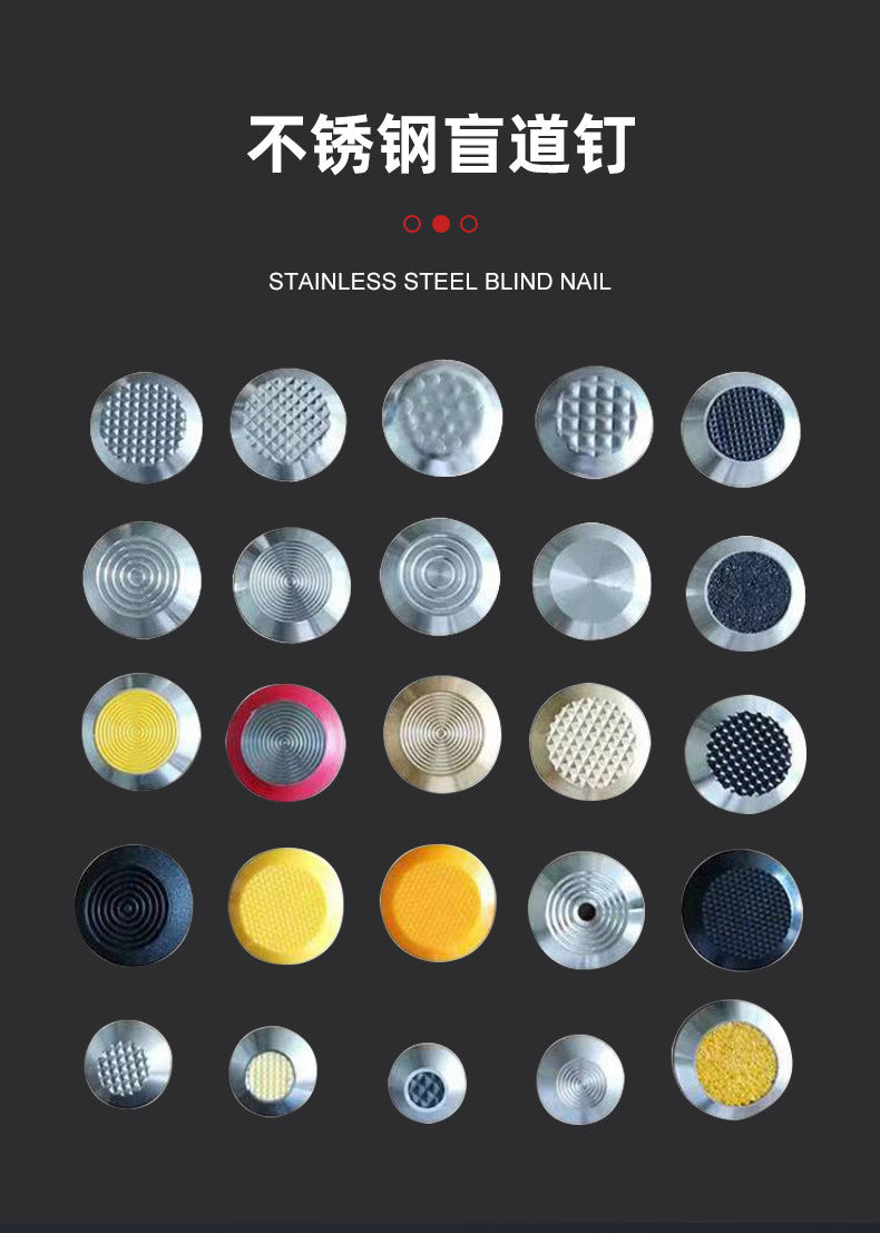 Diamond Sand Anti-Slip Strip304Stainless Steel Blind Walk Strip Guide Stud316Braille Guide Posts for Blind People