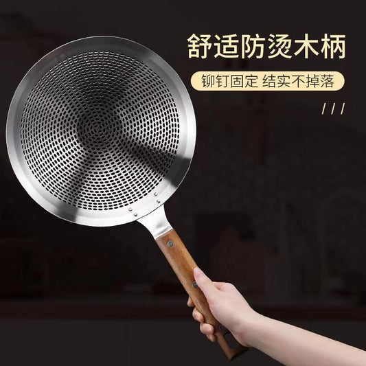 Extra Large Thickened Stainless Steel Strainer for Home Use, Noodle Strainer, Dumpling Strainer, Large Kitchen Oil Strainer, Sieve