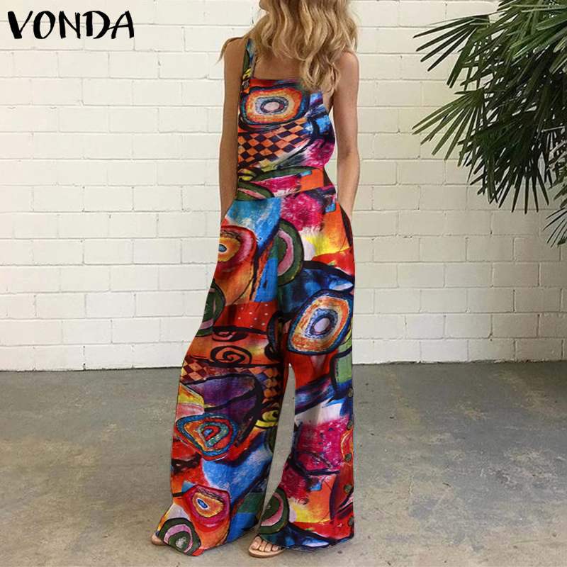 Independent Station European and American2025New Amazon Four-Color Polka Dot Wide-Leg Pants Long Pants Digital Print Backless Jumpsuit