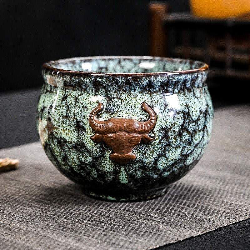 Kiln Change Five Elements Cup Kung Fu Tea Cup Large Capacity Exclusive Master Cup Tasting Cup Tea Bowl High-end Commemorative Tea Cup Gift Box