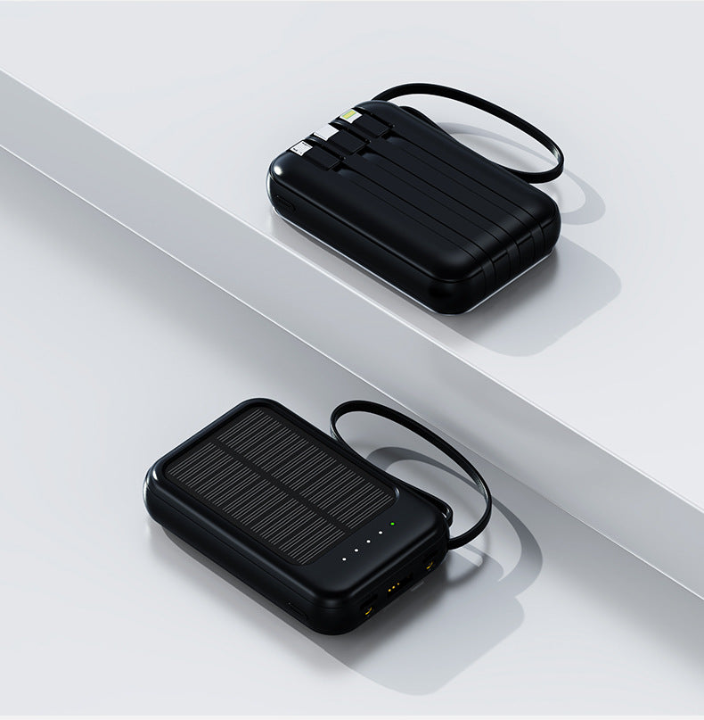 Mini Solar Power Bank20000Ma Comes LED Light Portable Durable Large Capacity Power Bank Wholesale