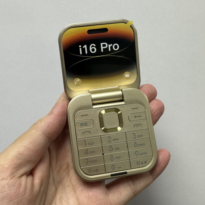 Mini Flip Phone Cross-Border i16 pro Flip Phone Dual SIM2G Button Mini Export Mobile Phone Wholesale
