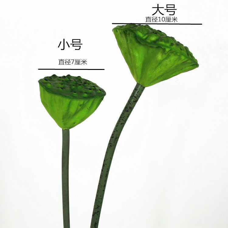 PU Lotus Leaf with Stem Artificial Lotus Leaf Lotus Bud Lotus Pod Chinese Countryside Style Buddhist Hall Decorative Flower Directly from Manufacturer