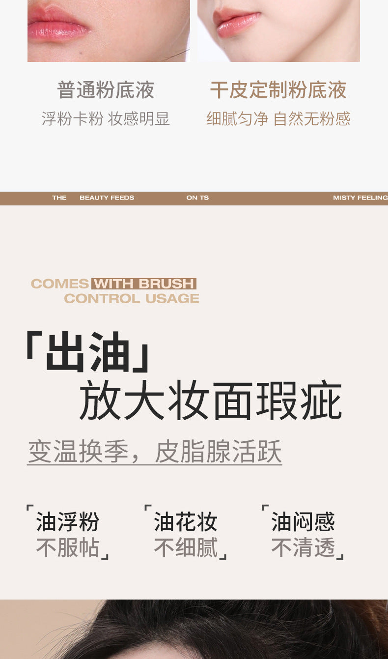 NOVO Light Sensing Lightweight Foundation Oil Control Concealer Waterproof Sweatproof Long-lasting Non-cakey Student Creamy Skin N6410