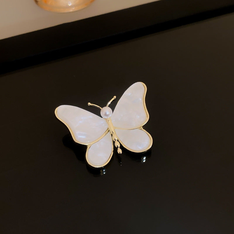 Inlaid Diamond Pearl Digital Flower Brooch French Light Luxury Elegant Pin Fashion Niche High-end Suit Accessory for Women