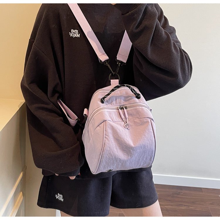 Cross-Border New Japanese Style Shell Small Backpack for Women, Commuting Versatile Crossbody Shoulder Bag, Fashionable Casual Mini Backpack