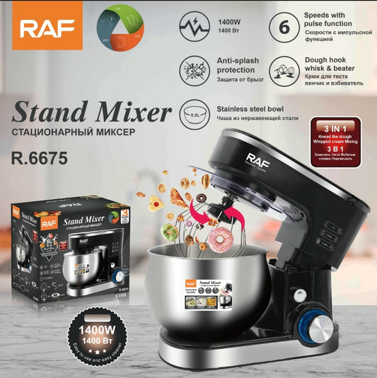 RAF EU Standard Cross-Border Chef Machine Stainless Steel Bowl High-Power Dough Mixer Egg Beater Mixer Egg Beater5L