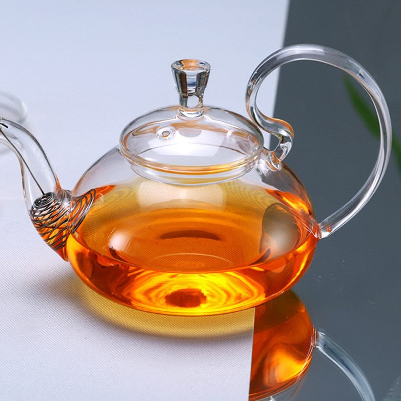 Glass Teapot High Temperature Resistant Thickened Filter Tea Brewing Teapot Household Heatable Fruit Flower Teapot Tea Set