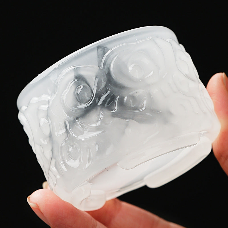 2024New High-End Glazed Cloud Pattern Tea Cup Set Single Master Cup Kung Fu Tea Cup Business Gift for Gifting