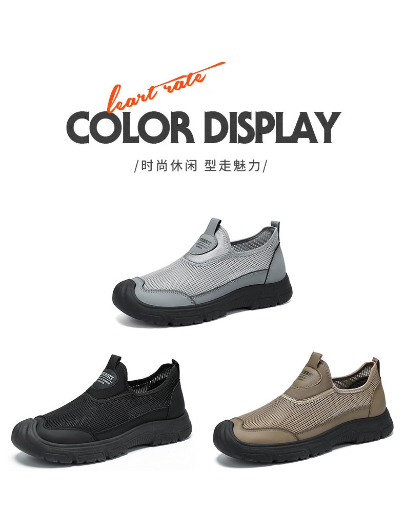 Men's Breathable Casual Shoes Summer New Fashion Sports Shoes Dropshipping Versatile Single Shoes Soft Sole Comfortable Dad Shoes