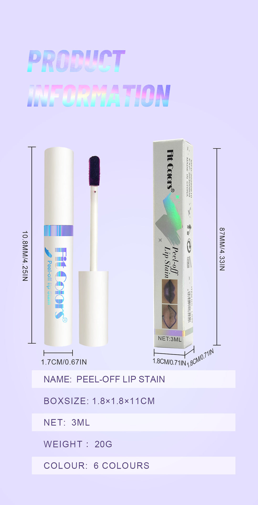 Fit Colors Tear and Pull Lip Gloss Natural matte easy-to-apply long-lasting non-stick cup waterproof lipstick cross-border