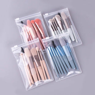 New5Mirror Box Makeup Brush Set with Window Mirror Eye Shadow Soft Bristles Affordable Portable Morandi