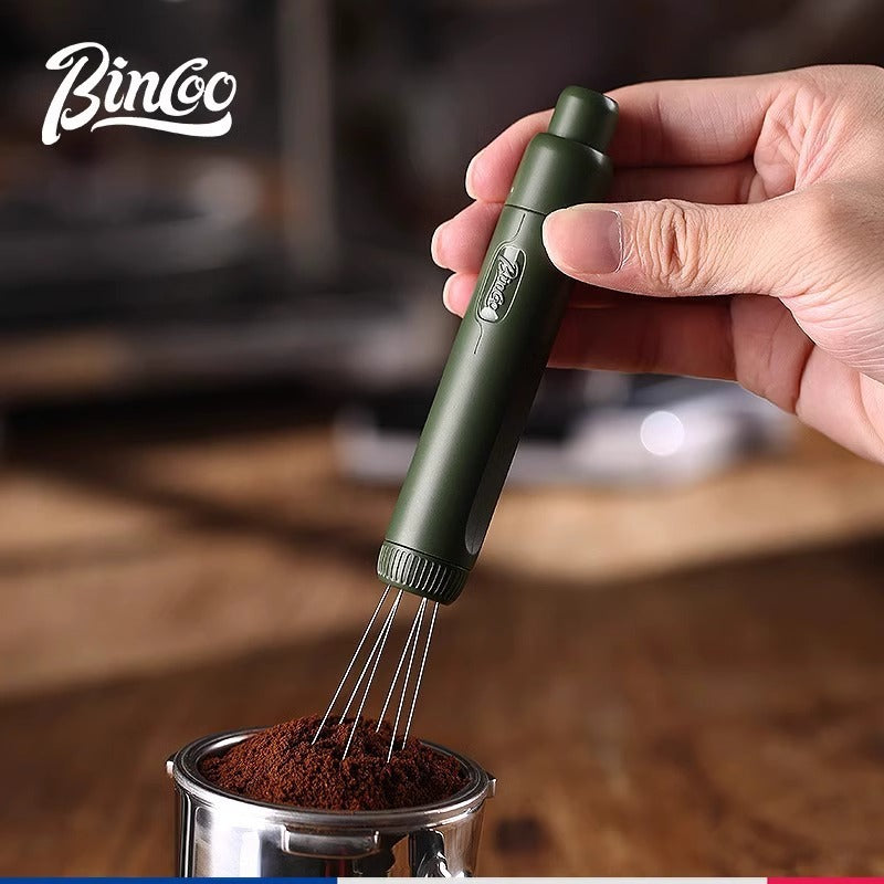Bincoo Telescopic Magnetic Stainless Steel Powder Needle Coffee Powder Needle Evenly Stirring and Breaking Clumps Black