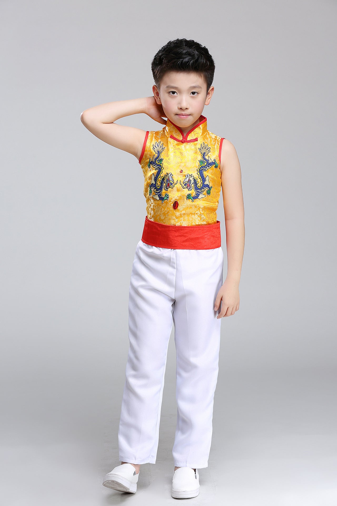 Children's Performance Costumes for Boys and Girls Chinese Style Primary and Secondary School Students Chorus Costumes Princess Dress Puffy Skirt Long Pants Performance Costumes