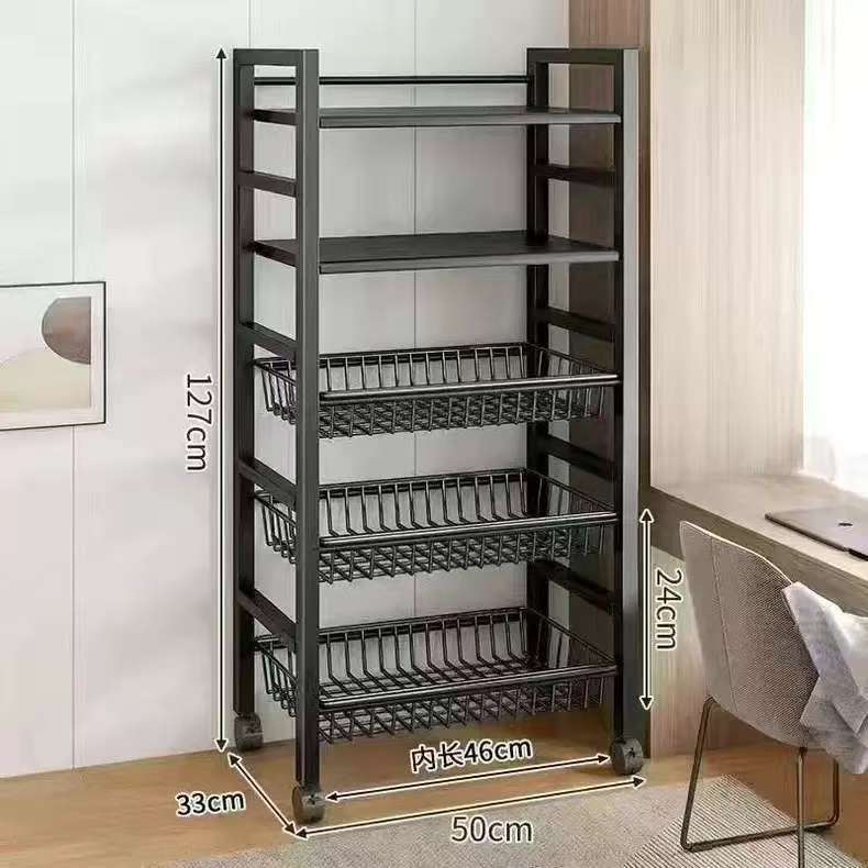 Kitchen Vegetable Basket Floor-standing Storage Rack Multi-layer Storage Vegetable and Fruit Rack Multi-functional Household Storage Basket