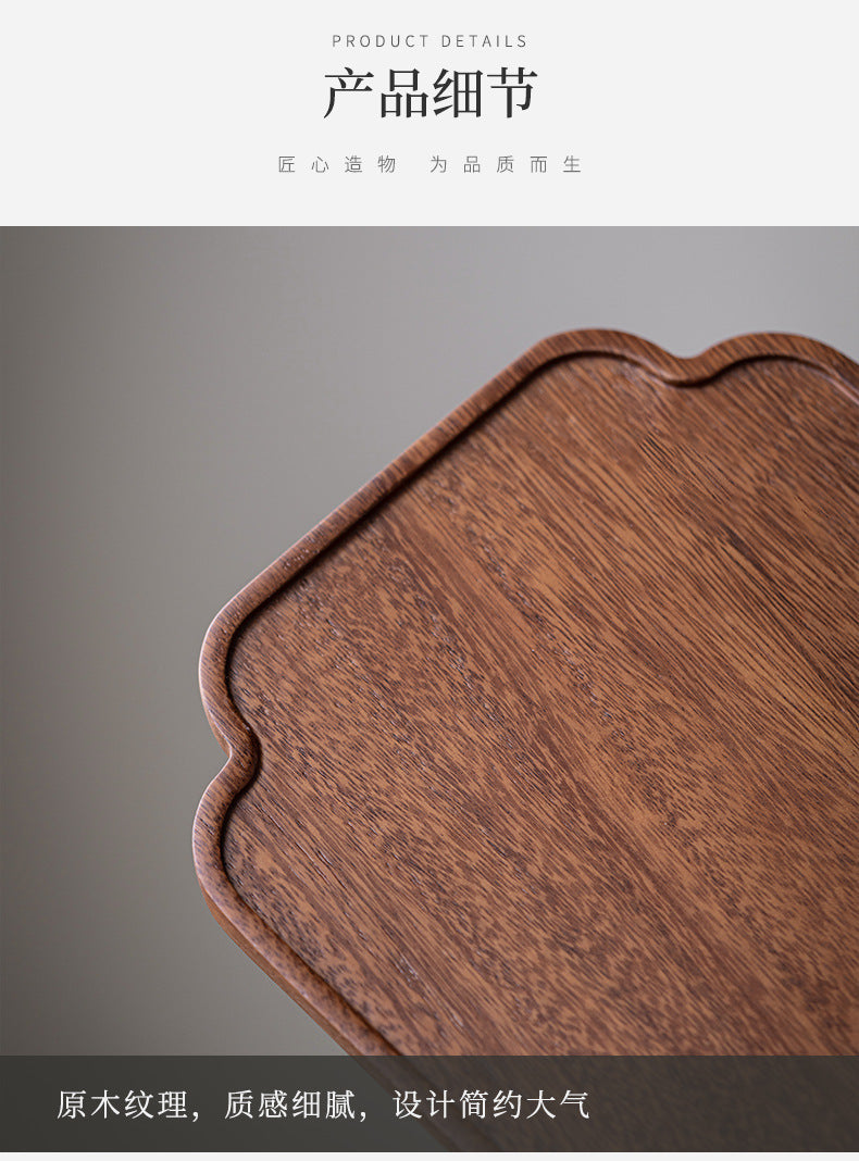 Walnut Tea Tray Minimalist Dry Tea Tray Cup Storage Tray Chinese Style Candy Dessert Fruit Tray Tea Room Tea House Wholesale