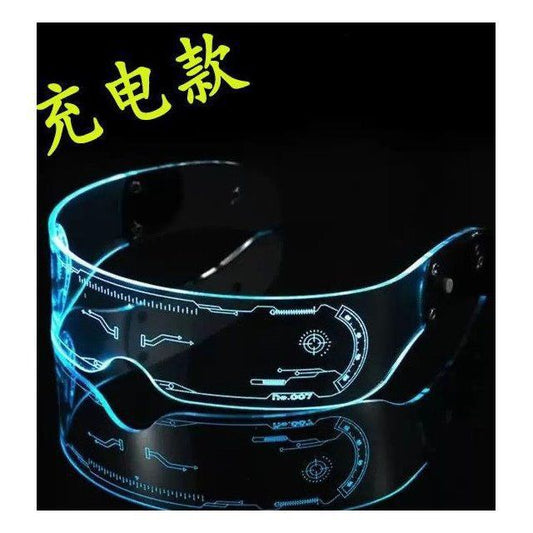 【3Ten Thousand People Collection】LED Technology Glowing Cycling Glasses Nighttime Travel Anti-Collision Glowing Protective Goggles Cool