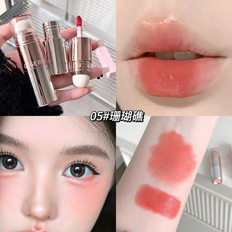 Gogo Bear Lip and Cheek Multi-use Cream Blush Colorful Vitality Long-lasting Matte Lip Mud Lip Gloss Rouge Cream Double-ended1283