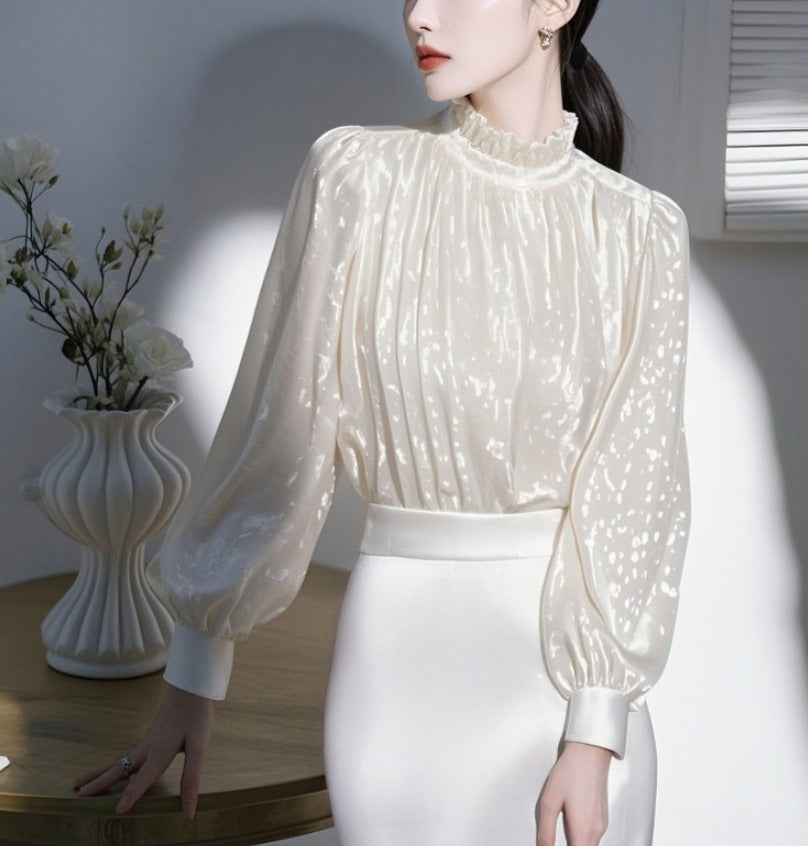 Unique and Super Beautiful White Shirt for Women, High-End Luxury, Youthful and Stylish Little Chanel Style Inner Top2025Spring