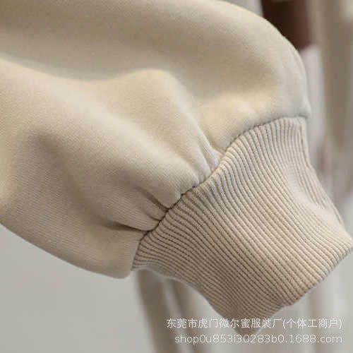 American Style Fleece-Lined Thickened Autumn Winter New Hooded Sweatshirt for Women Korean Version Plus Size Loose Coat Student Couple Outfit