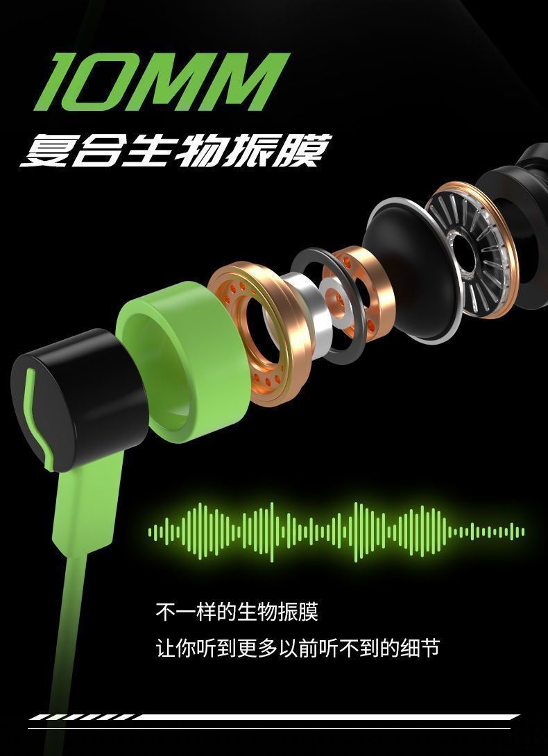 E-Sports Headset Compatible with Black Shark Gaming Headset In-Ear PUBG Mobile Game Computer Mobile Universal Sound Positioning