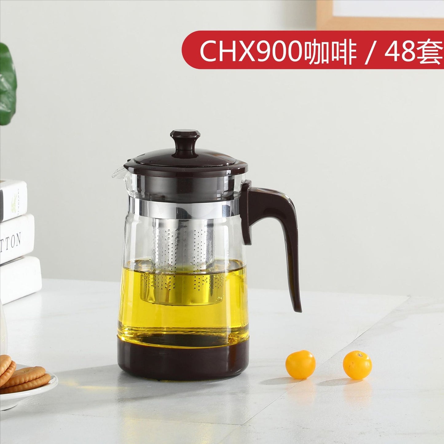 Large Capacity Glass Teapot Kung Fu Tea Brewing Pot Household Kettle Single Pot Heat Resistant Filter Tea Maker Flower Tea Tea Set