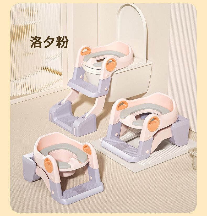 【Same Low Price】Children's Toilet Step Ladder Foldable Baby Potty Training Aid Boys and Girls Infant Handrail Toilet Step Ladder