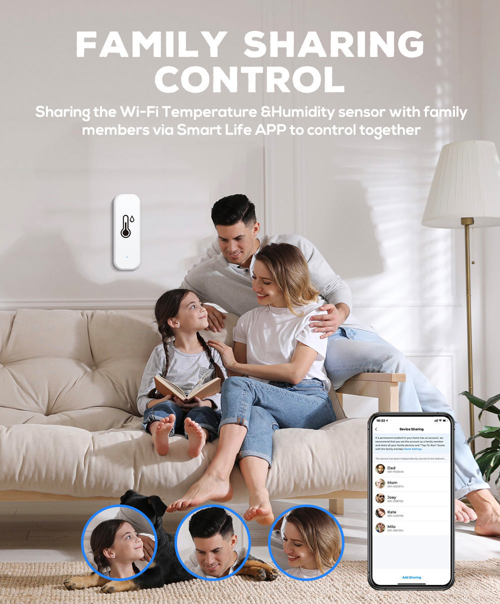 Tuya Graffiti wifi Bluetooth temperature and humidity meter detector indoor WIFI Temperature and Humidity Detector WiFi Sensor