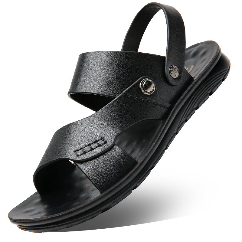 Men's Sandals Summer Soft Leather Soft Sole Anti-Slip Beach Shoes2023New large size casual dual-use outdoor sandals