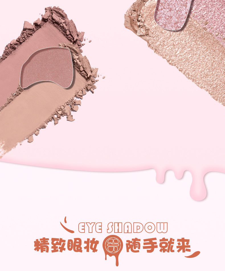 Liangni Shi Four-Color Eyeshadow Palette for Brightening, Pearlescent Glitter, Contouring, and Eyeliner Rouge2437