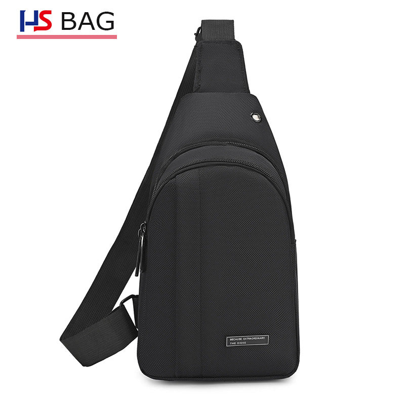 Silk Chest Bag Autumn New Large Capacity Casual Men's Bag Lightweight Simple Water-Resistant Oxford Cloth Crossbody Backpack
