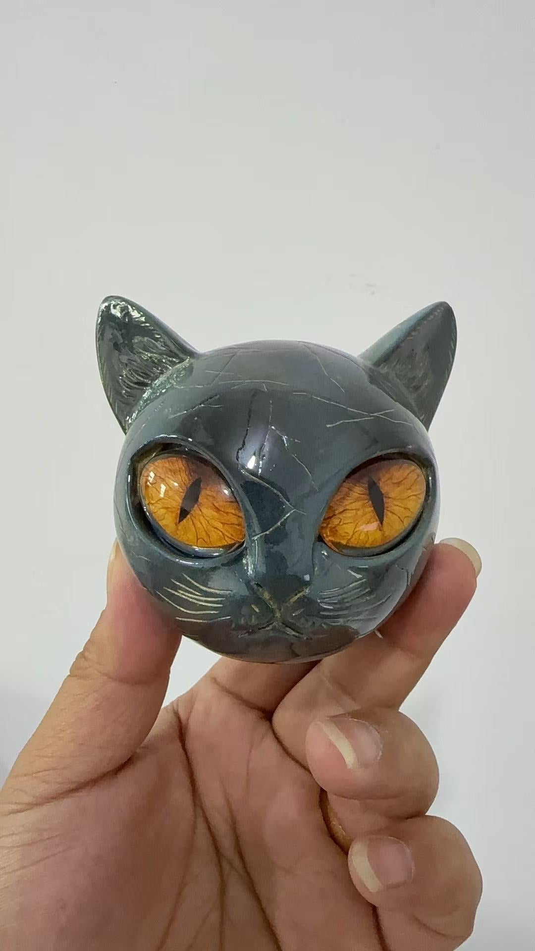 Cross-Border New Products Luxury Black Cat Stone Sculpture Luxurious Black Cat Stone Sculpture