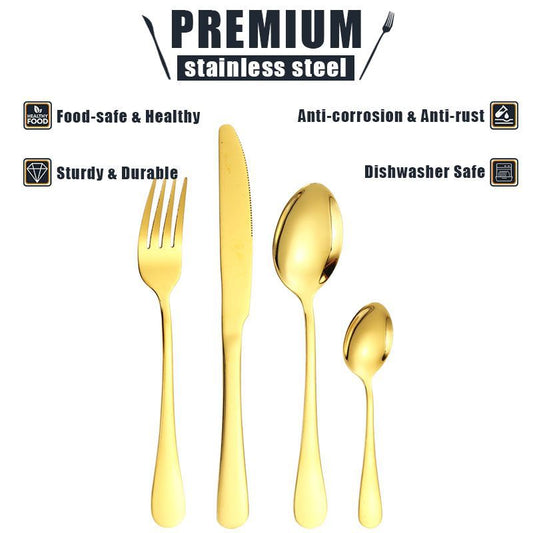 tableware set Stainless Steel Tableware1010Series Western Dining Rack Knife Fork Spoon24Set of Color Boxes