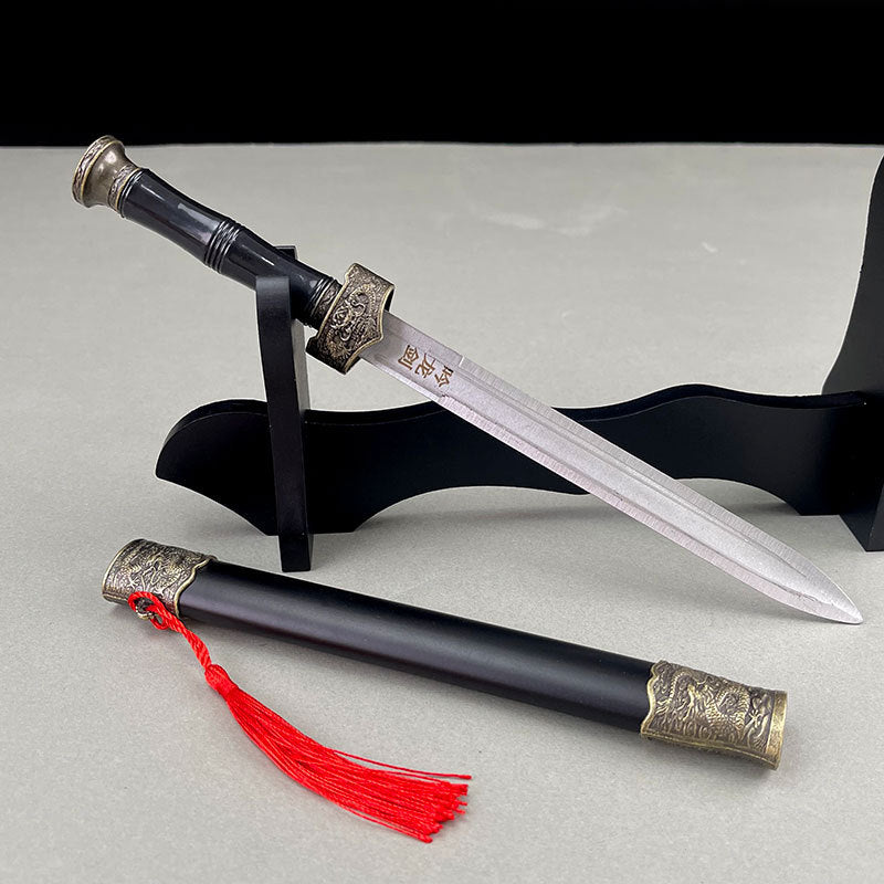 Antique Alloy30cm Qin King Sword Han Sword Dragon Chanting Sword Unsharpened Home Decoration Metal Craft Ornament Wholesale
