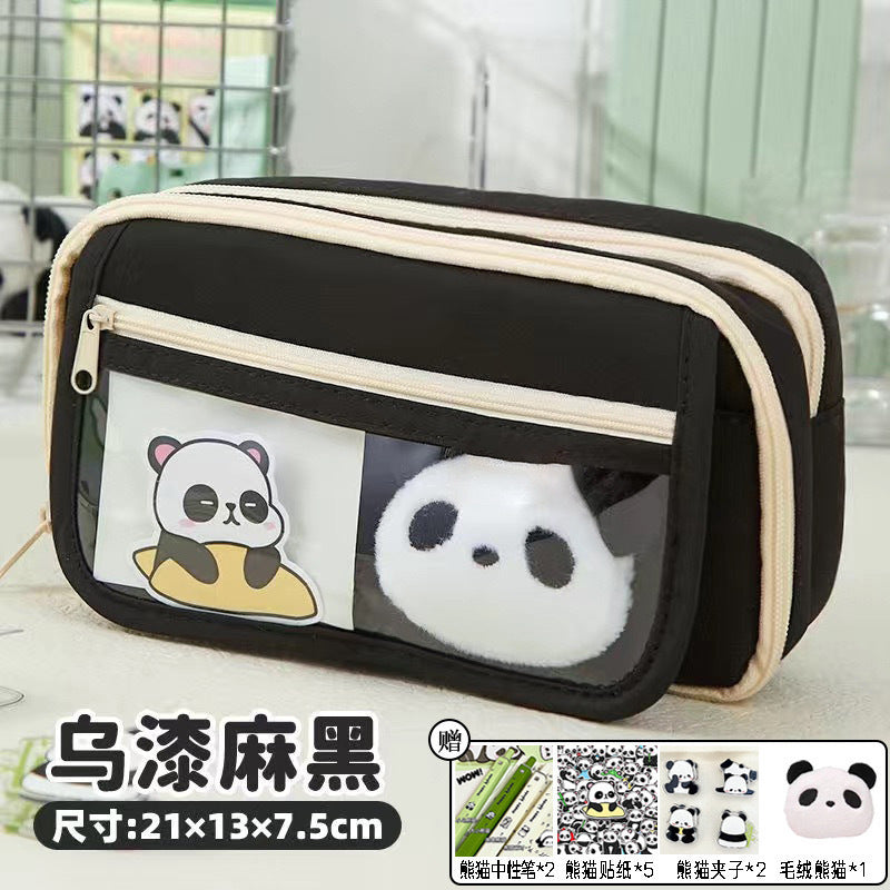 Large Capacity Pencil Case Kawaii Canvas Pencilcase School