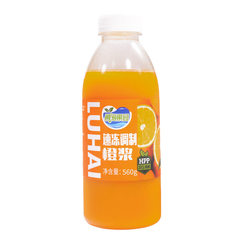 Luhai HPP Quick-frozen Orange Juice Bottled1kg Orange Juice without Fruit Pulp C American Sparkling Water Coffee Milk Tea Ingredients