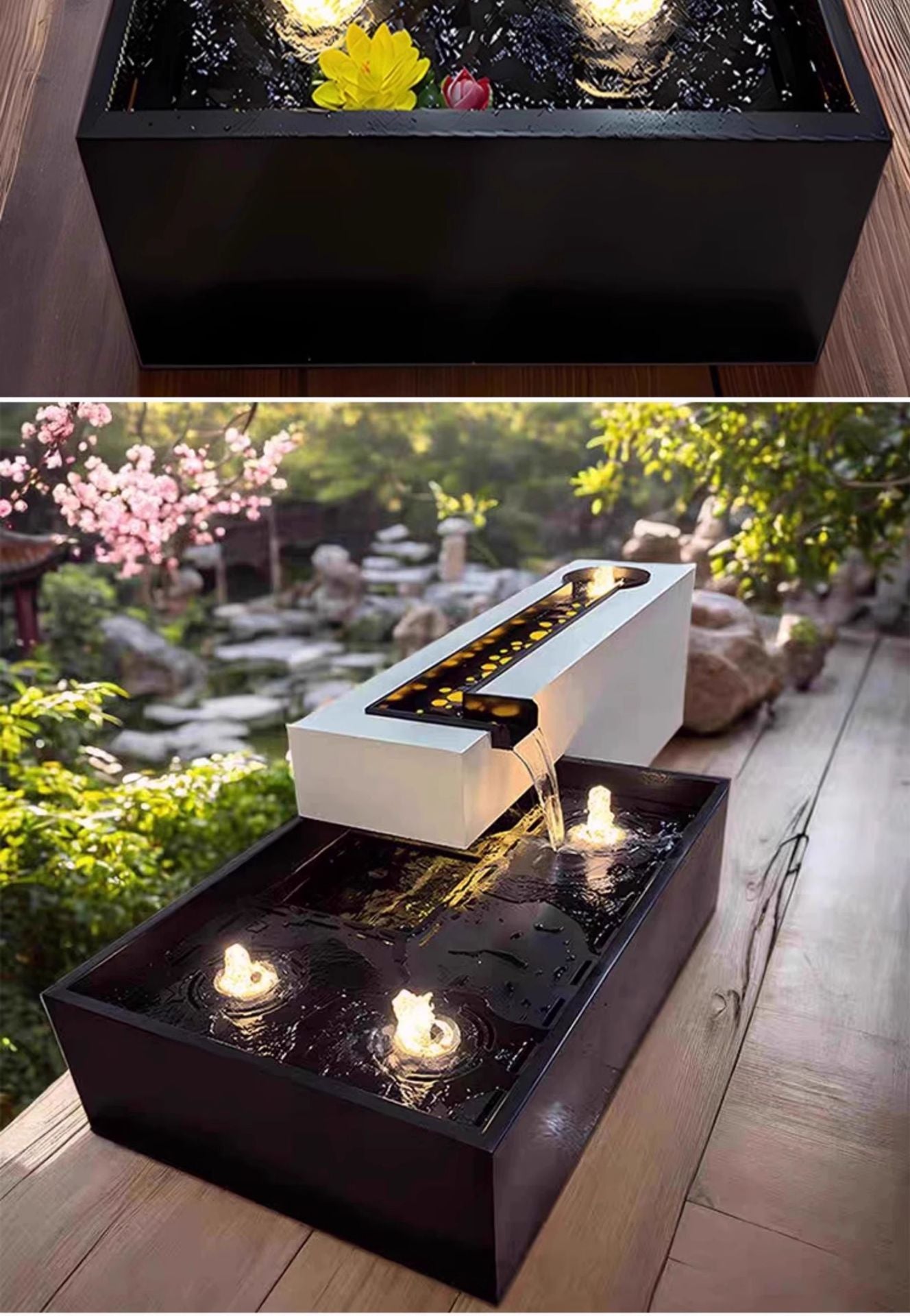 Stainless Steel Fish Pond Water Feature Flowing Water Ornament Garden Courtyard Outdoor Fountain Circulating Water Landscape Engineering Decoration