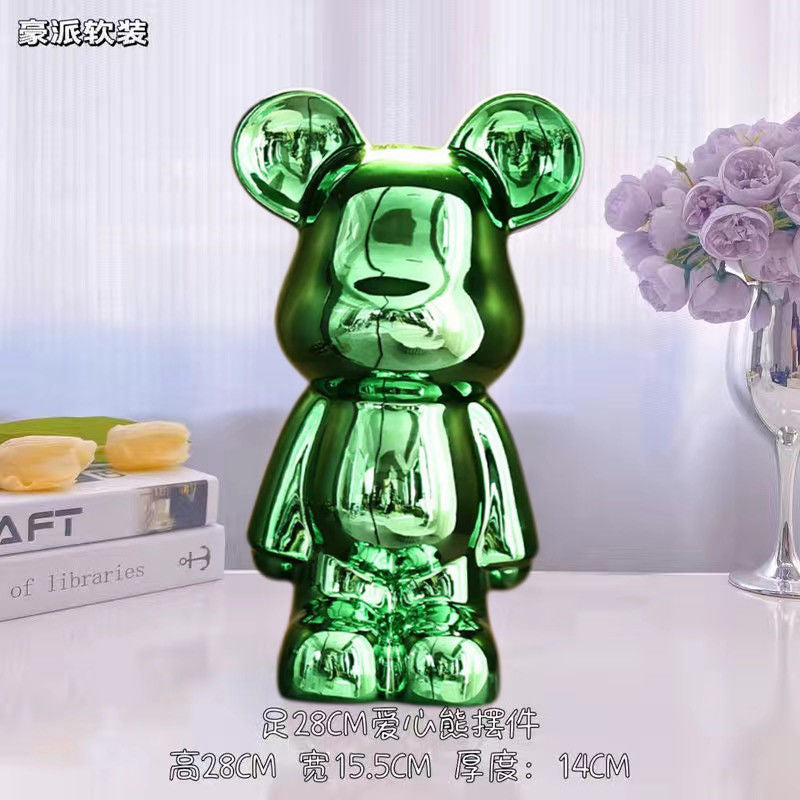 Chinese Style Violent Bear Ornament High-end Ceramic Living Room Entrance TV Cabinet Wine Cabinet Money Box Home Decoration Gift