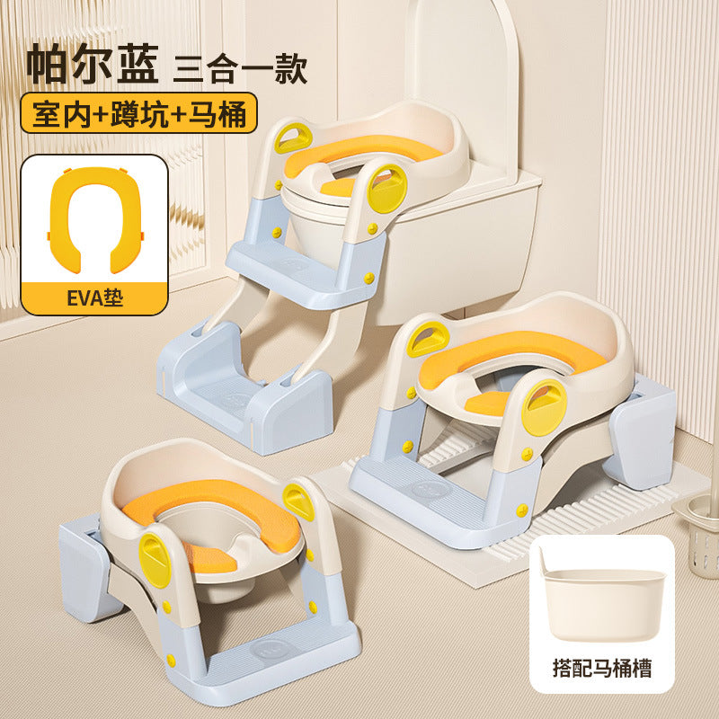 【Same Low Price】Children's Toilet Step Ladder Foldable Baby Potty Training Aid Boys and Girls Infant Handrail Toilet Step Ladder