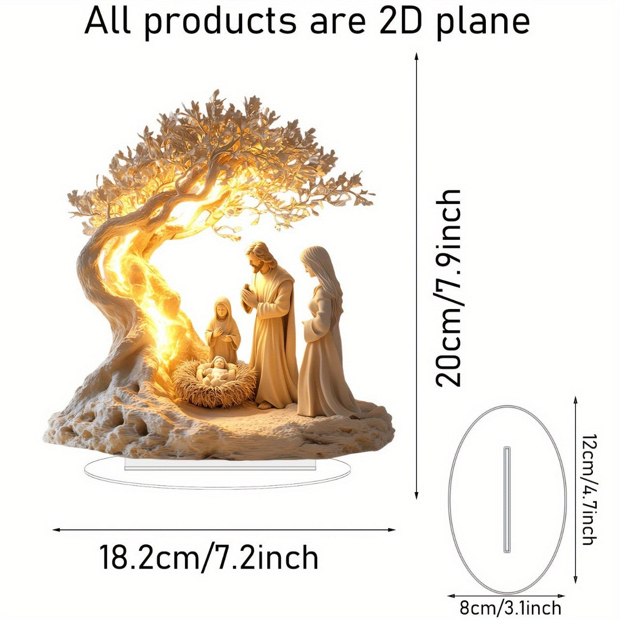 Cross-Border Desktop Decoration Family Statue Jesus Tree of Life Newborn Acrylic Desktop Decoration Ornament Hanging Decoration