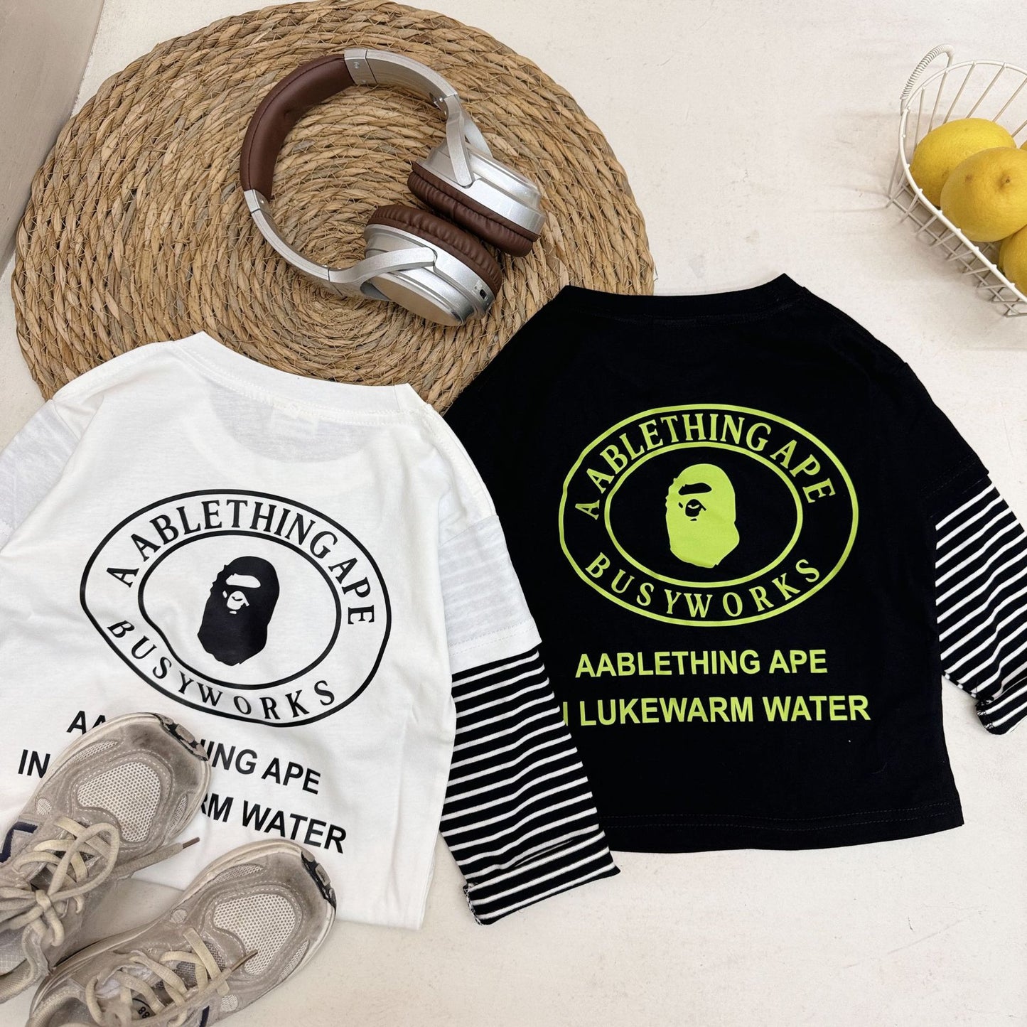 Cross-border Exclusive Children's Pure Cotton T New Long Sleeve T-Shirt for Boys and Girls T T-shirt Baby Round Neck Letter Top Hot Sale