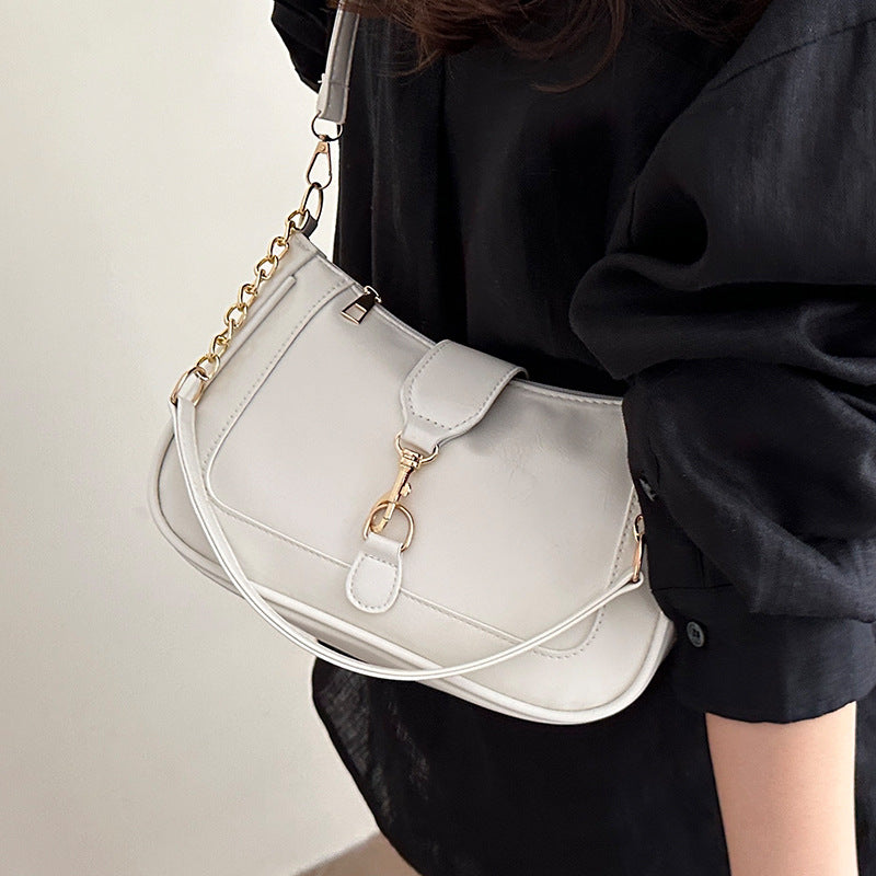 French Design Glossy Women2025Summer New Trendy Fashionable Elegant Single Shoulder Underarm Handbag for Women