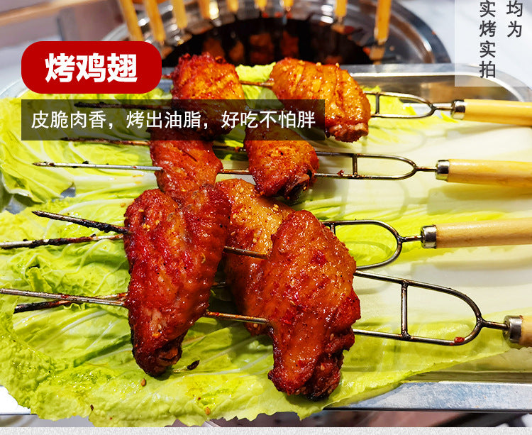 Charcoal BBQ Grill for Home Indoor Smokeless Carbon Skewer Machine Outdoor Small Stainless Steel Hanging Grill BBQ Rack Full Set