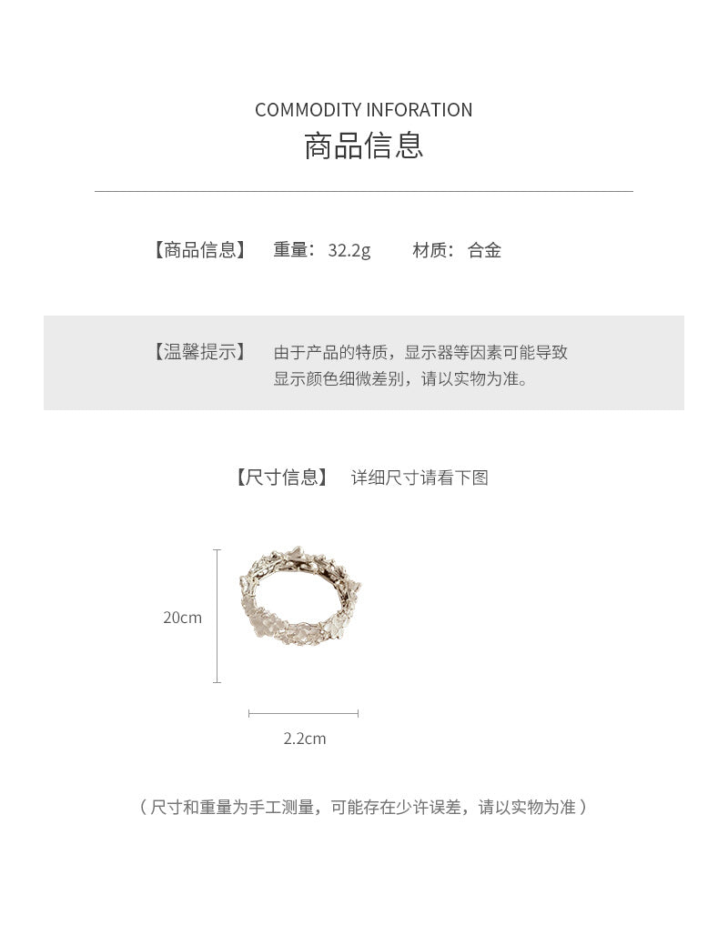 Irregular Geometric Oil Drop Flower Elastic Bracelet European and American Cross-Border Personality Design Bracelet Niche High-End Feel Jewelry