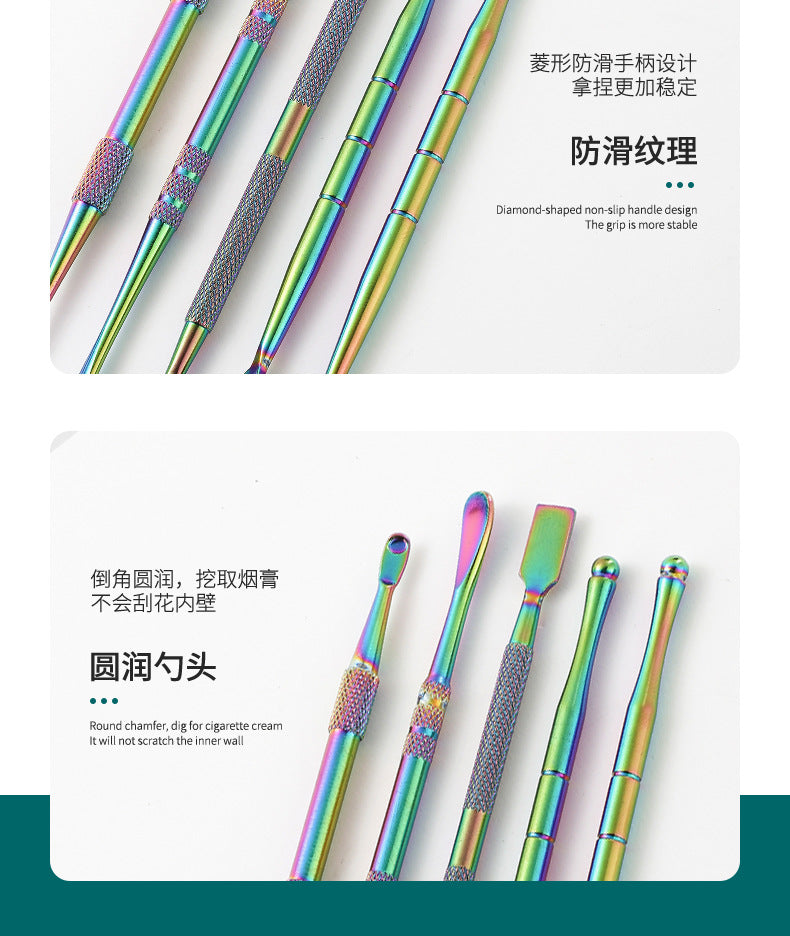 Manufacturer Wholesale Stainless Steel Tobacco Spoon Set Cleaning Pipe Tools Carving Tools Tobacco Spoon Tools Cross-Border In Stock
